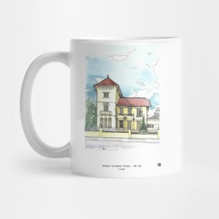 French Colonial House Da Lat Vietnam Illustration Mug